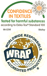 Infos zu Öko-Tex und WRAP Zertifizierung